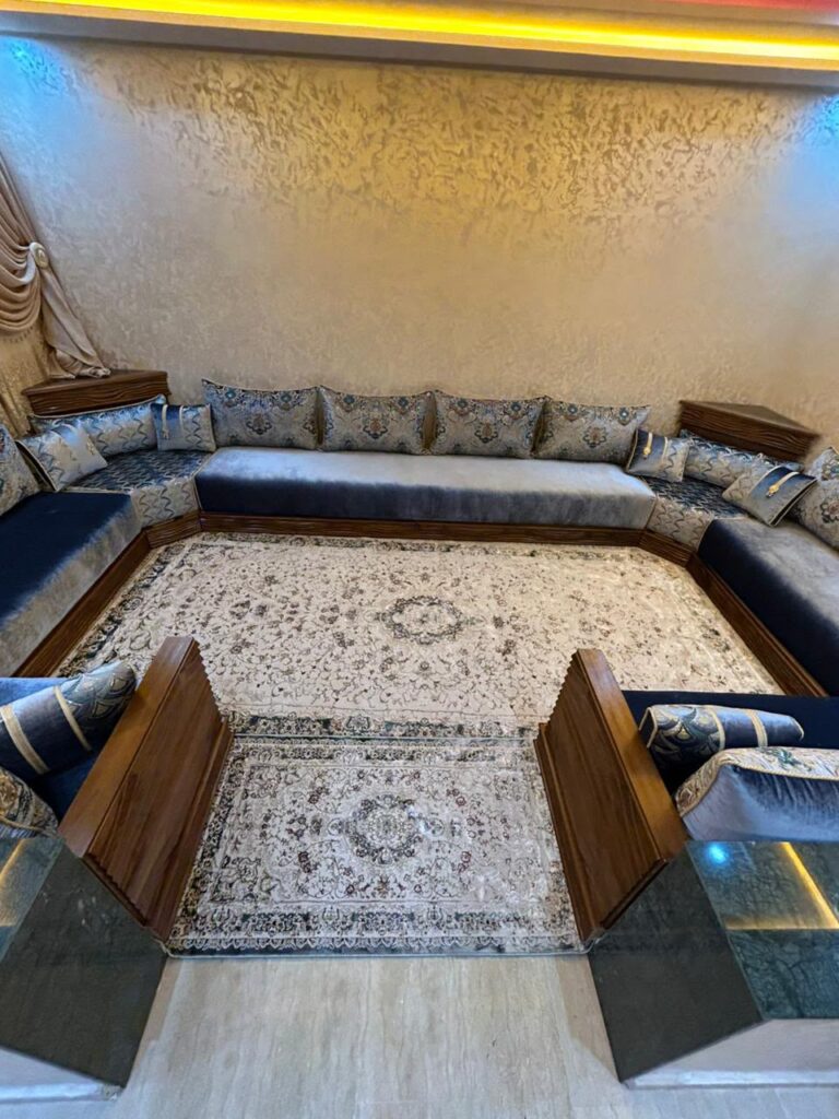 Salon marocain Amouage sur mesure en bois massif — Salon Premium