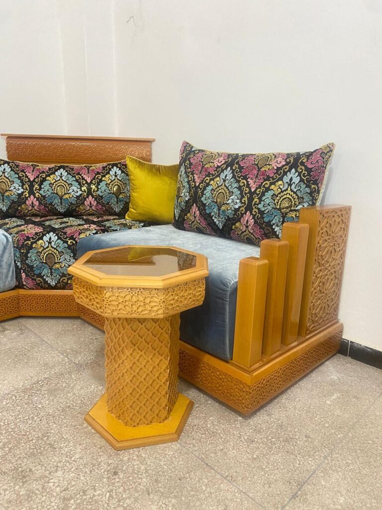 Salon marocain Islamia sur mesure en bois massif — Salon Économique